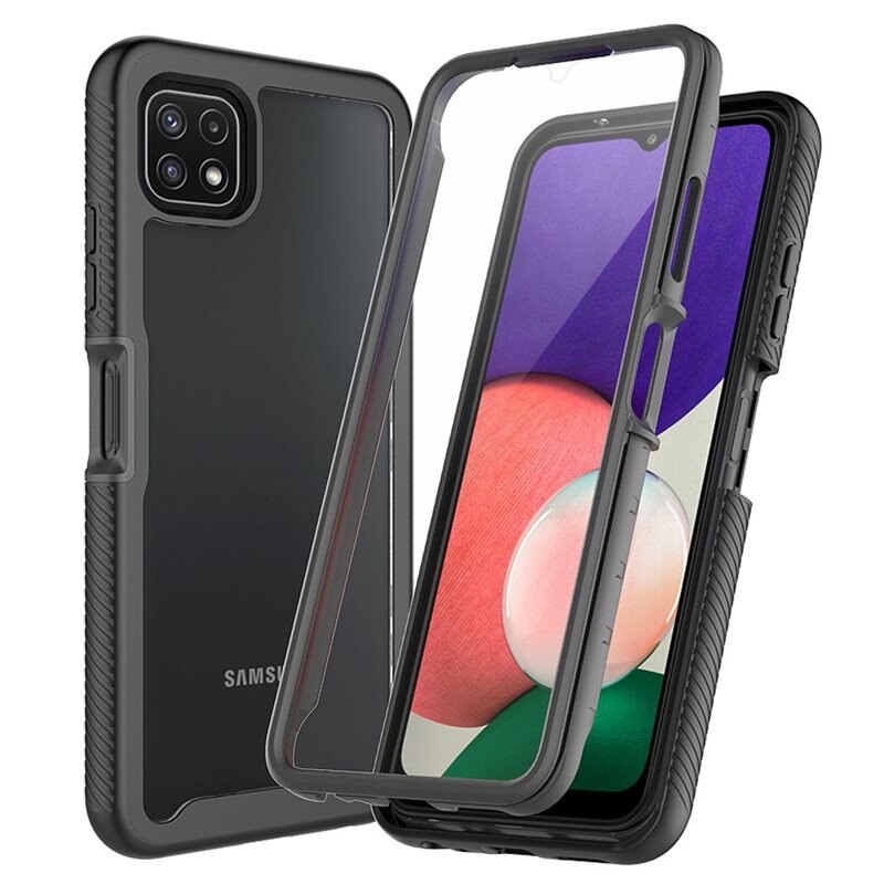 Coque Full Protection Samsung Galaxy A22 5G, Noir - Coque intégrale avec protection d'écran intégrée