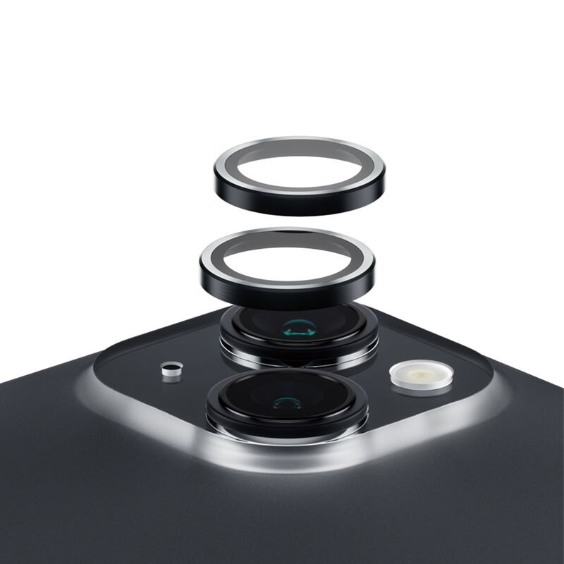 PanzerGlass iPhone 15 Hoops Camera Lens Protector, Noir