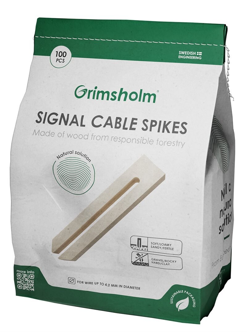 Grimsholm Piquets en bois pour câble périmétrique pour robot tondeuse (100 pièces)