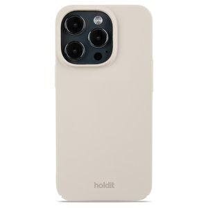 Holdit Coque Slim iPhone 14 Pro, Light Beige - Coque ultra fine en plastique dur