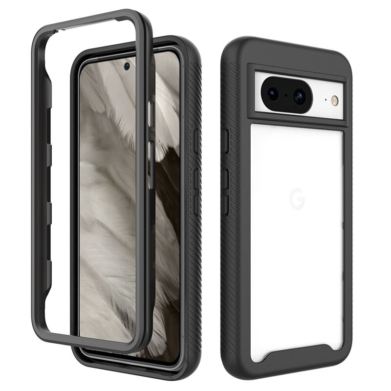 Coque de couverture complète Google Pixel 8, Noir - Coque de téléphone intégrale à deux couches