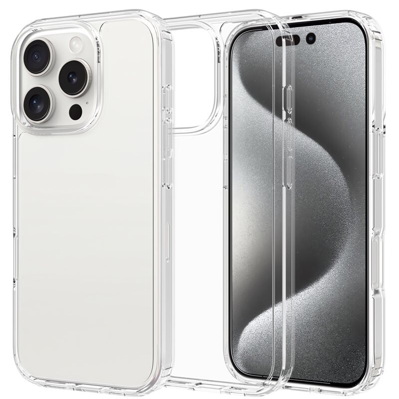 Mobique Coque hybride pour iPhone 16 Pro Max, Transparent - Coque résistante aux chocs