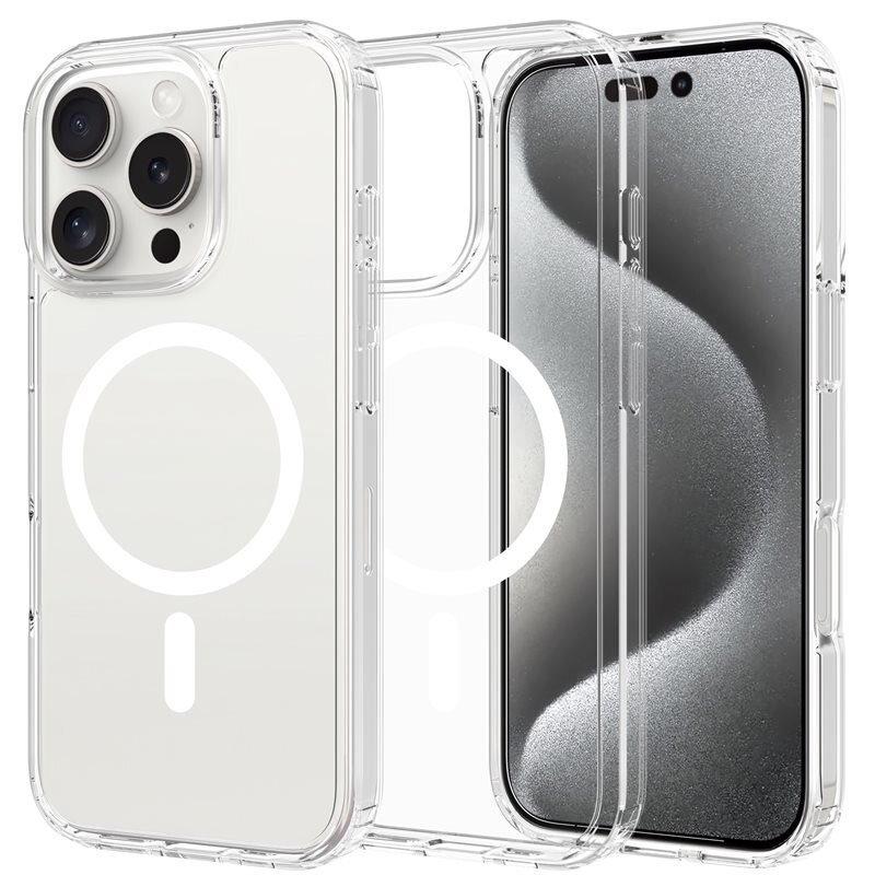 Mobique Coque hybride MagSafe iPhone 16 Pro Max, transparent