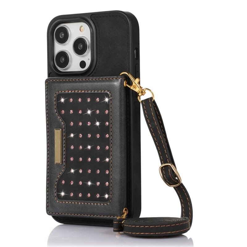 Coque porte-cartes briller iPhone 14 Pro Noir