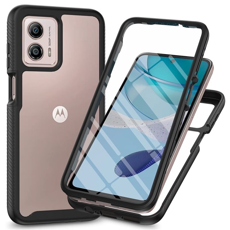 Coque Full Protection Motorola Moto G53, Noir - Coque intégrale avec protection d'écran intégrée