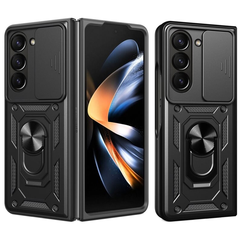 Coque Hybride Ring avec Protège Caméra Samsung Galaxy Z Fold 6, noir