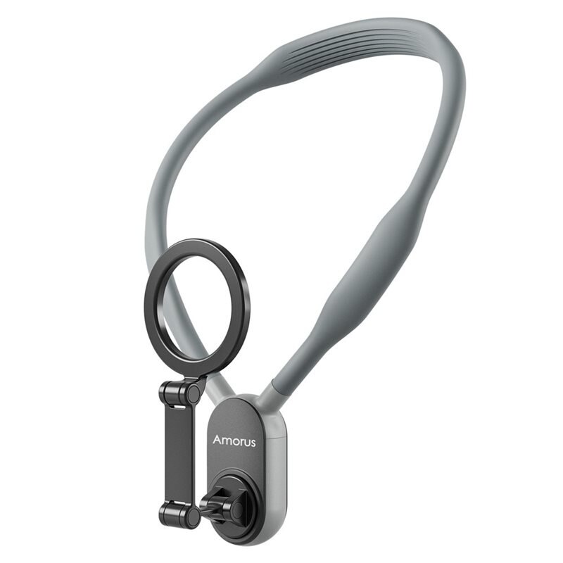 Amorus Support de mobile universel MagSafe avec bande de nuque renforcée, gris