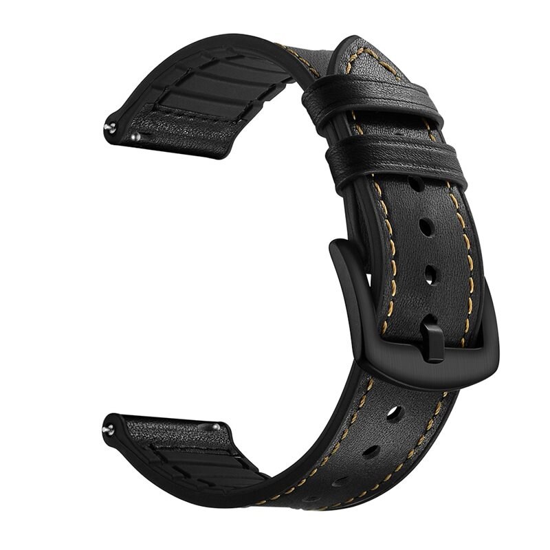 Bracelet en cuir haut de gamme Garmin Forerunner 265, noir