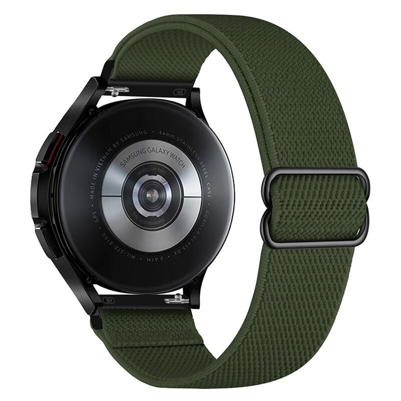 Bracelet extensible en nylon Garmin Vivoactive 5, vert foncé - Bracelet de montre intelligente flexible en élastique confortable