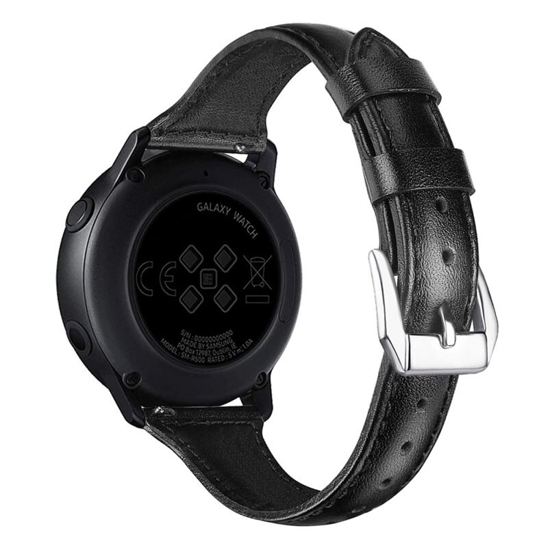 Bracelet en cuir fin Garmin Vivoactive 6, Noir
