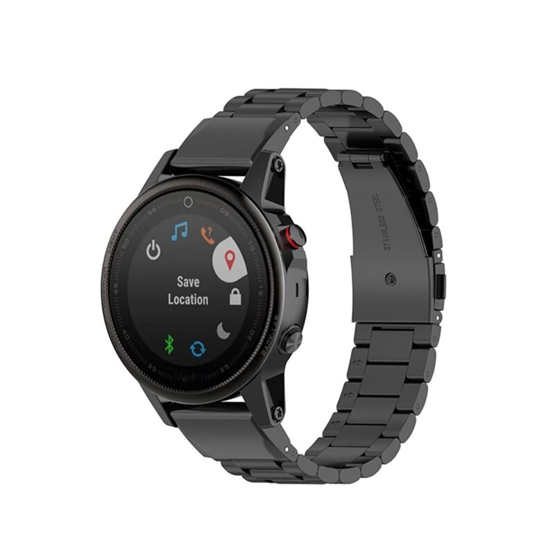 Bracelet en métal Garmin Fenix 8 43mm, Noir - Bracelet au design luxueux et épuré