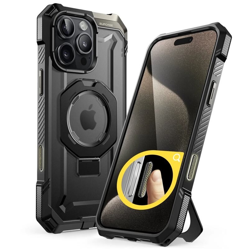 SUPCASE Coque Unicorn Beetle Grip MagSafe iPhone 16 Pro, noir