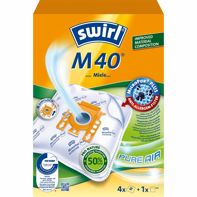 Swirl 4-pack Sacs d'Aspirateur M40 Miele