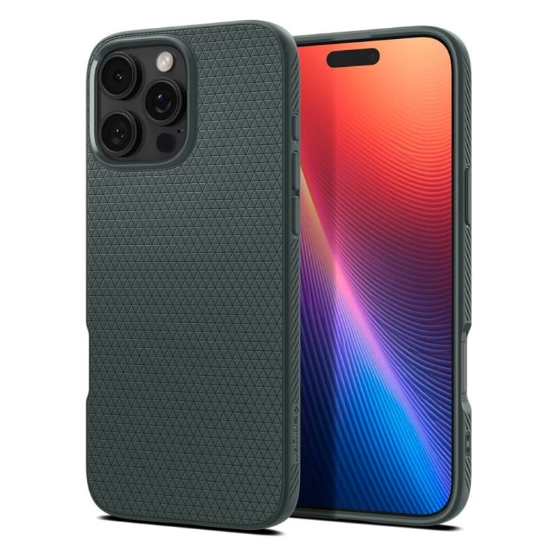 Spigen Coque Liquid Air iPhone 16 Pro Max, Abyss Green - Coque élégante et minimaliste