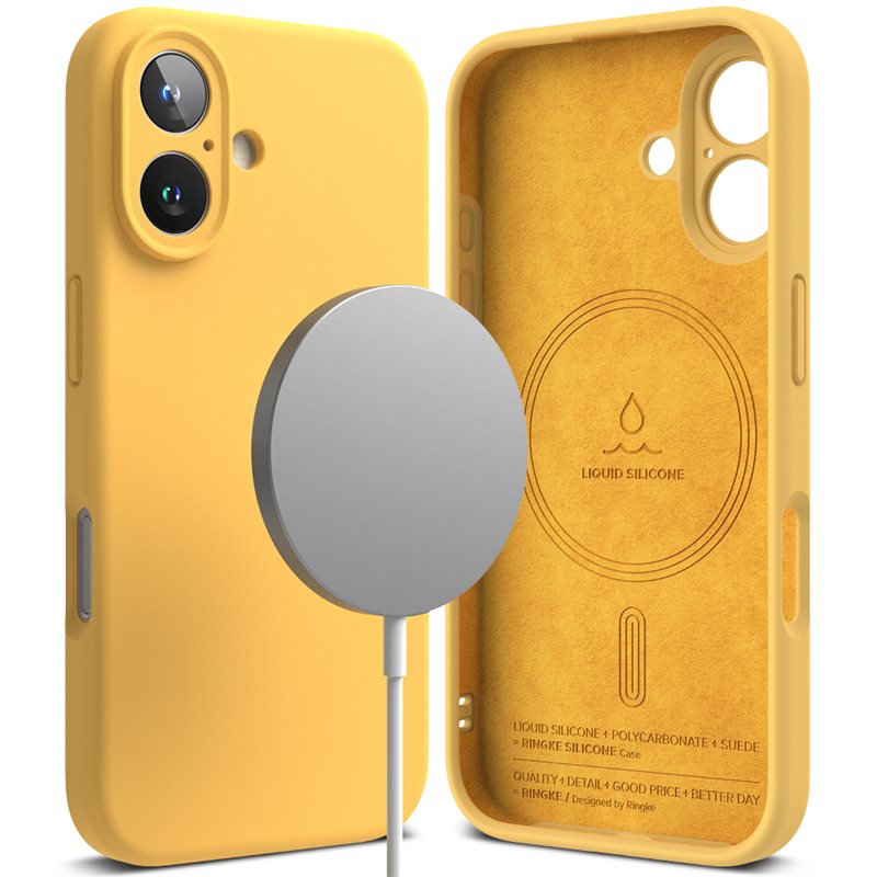 Ringke Silicone Magnetic Coque iPhone 16 Yellow