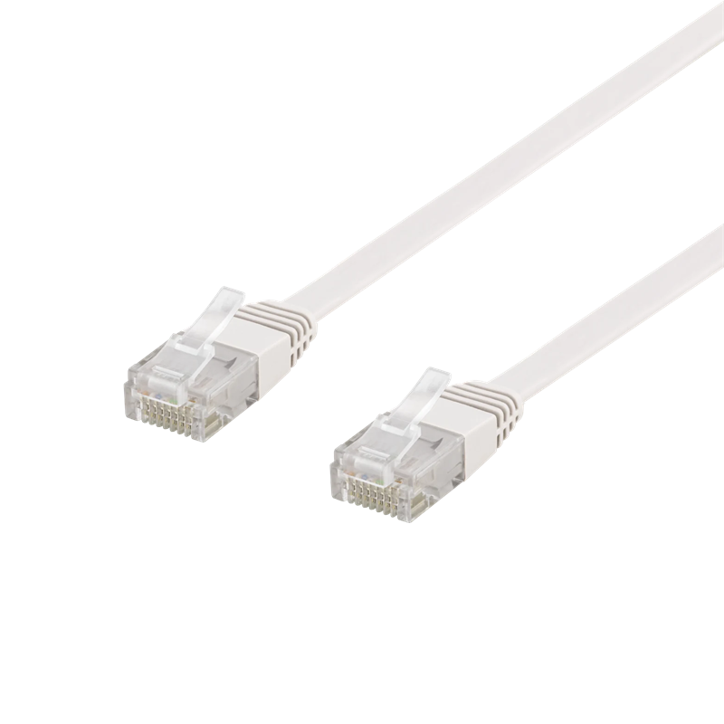 Deltaco Câble de raccordement U/UTP Cat6 plat de 15 m, blanc