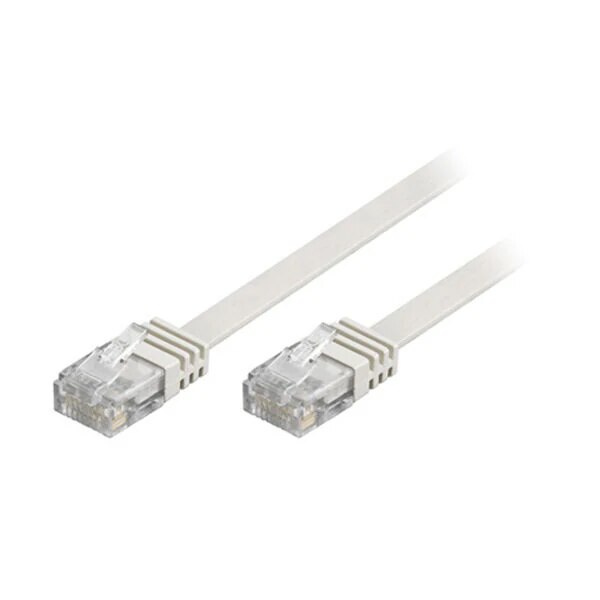 Deltaco Câble de raccordement U/UTP Cat6 plat de 20 m, blanc