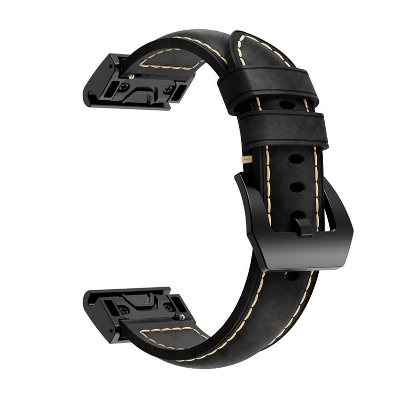 Bracelet en cuir Garmin Instinct 2, Noir - Bracelet élégant en cuir
