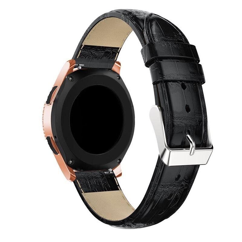 Croco Bracelet en cuir Garmin Vivoactive 5, noir