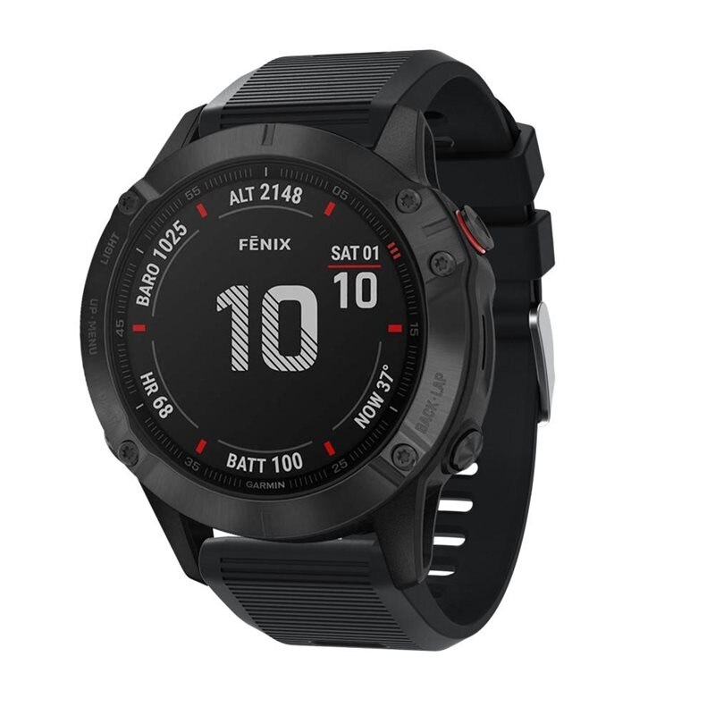 Bracelet en silicone pour Garmin Fenix 8 51mm, Noir - Bracelet sportif parfait pour l'entraînement