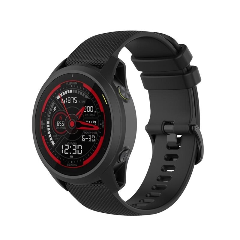 Bracelet en silicone pour Garmin Forerunner 745, Noir - Bracelet sportif parfait pour l'entraînement