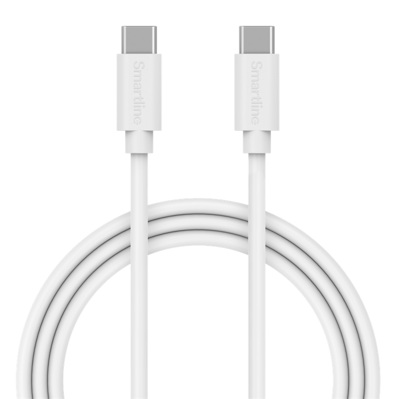 Smartline Câble Long USB-C vers USB-C 2 mètres Samsung Galaxy S24 Plus blanc