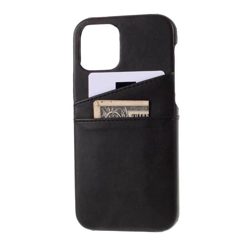 tectTech Coque Card Slots iPhone 12/iPhone 12 Pro, Noir - Coque avec plusieurs emplacements pour cartes