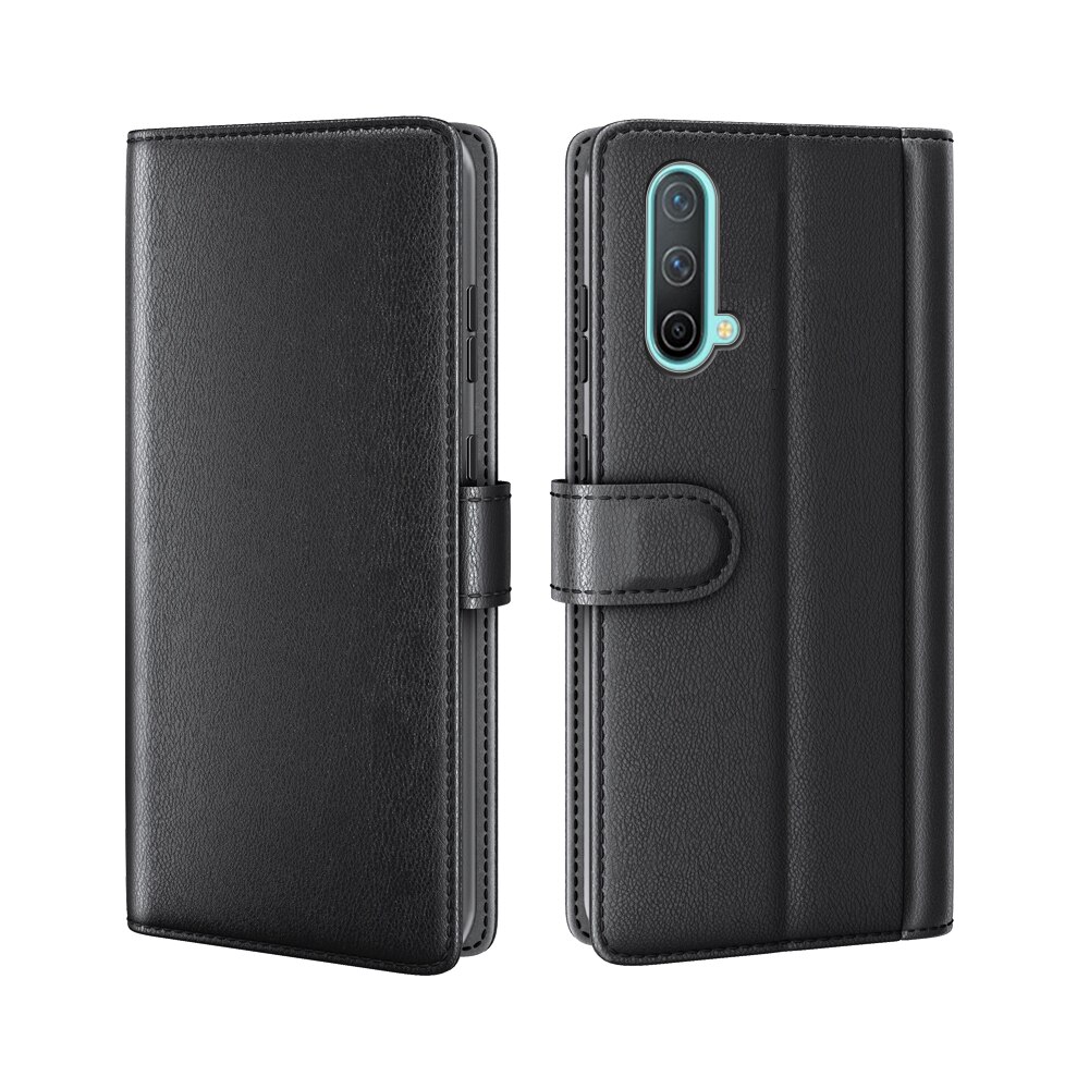 Étui en cuir veritable  OnePlus Nord CE 5G, Noir