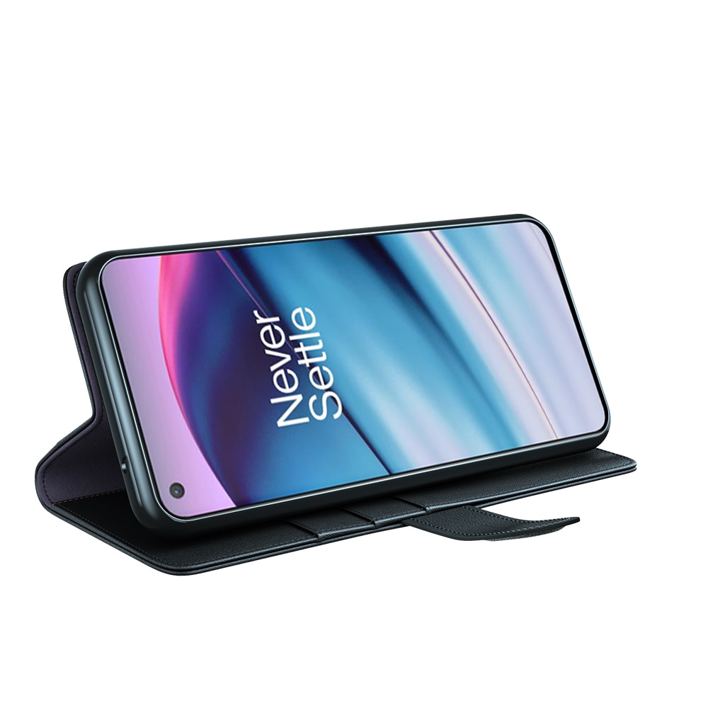 Étui en cuir veritable  OnePlus Nord CE 5G, Noir