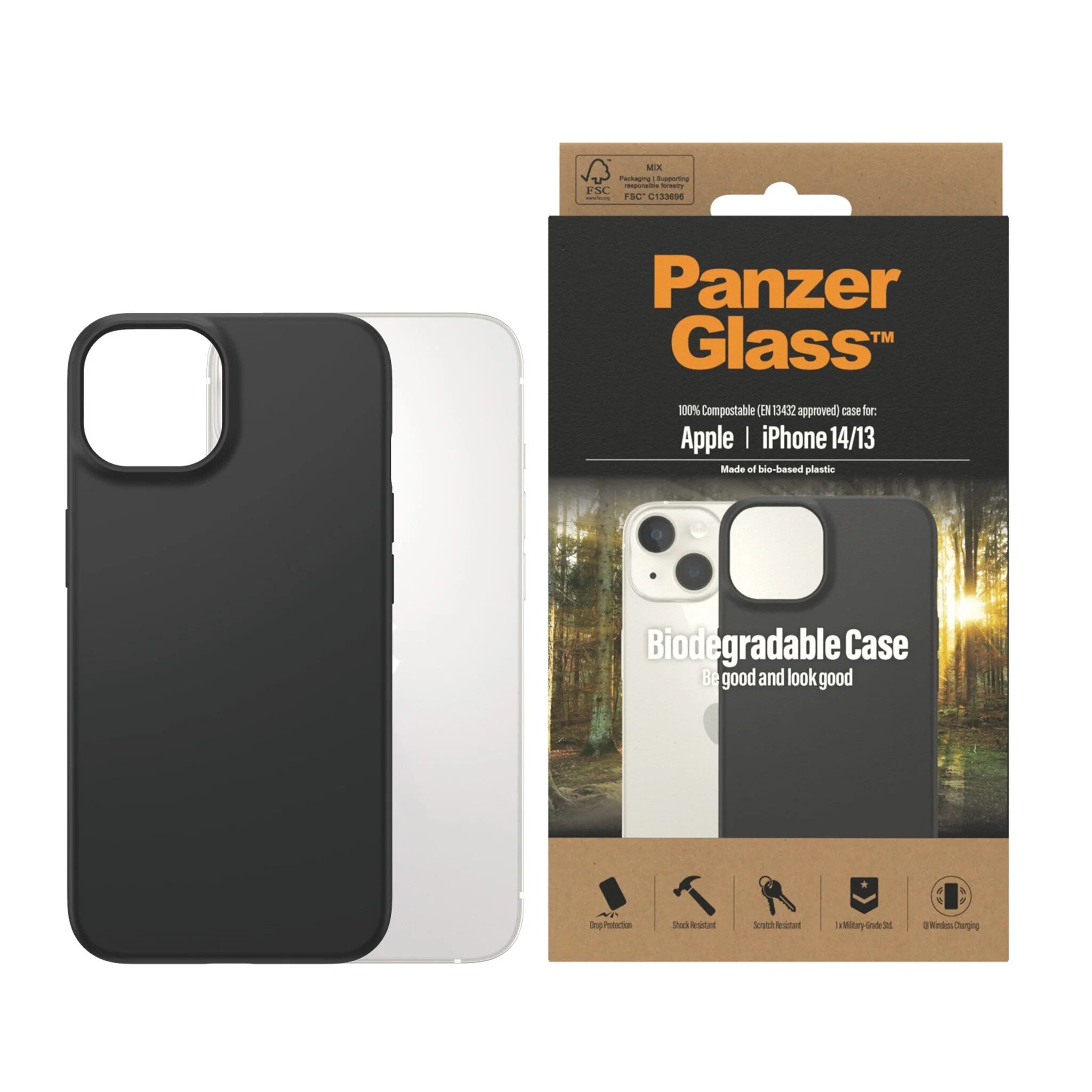 Biodegradable Coque iPhone 14, noir