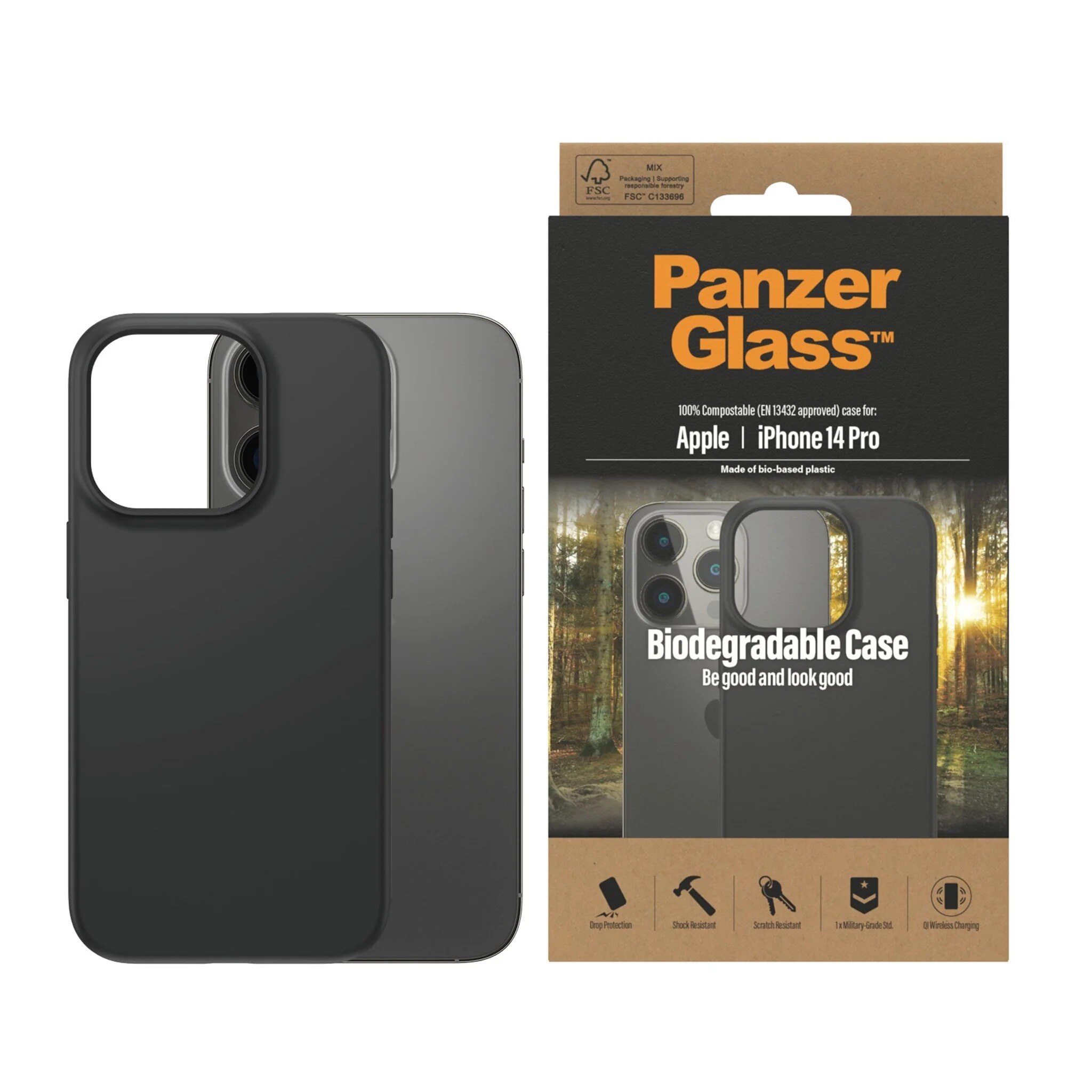 Biodegradable Coque iPhone 14 Pro, noir