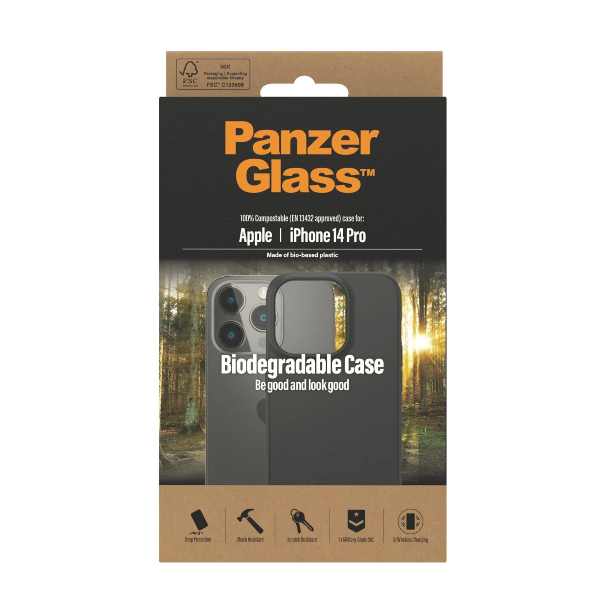 Biodegradable Coque iPhone 14 Pro, noir