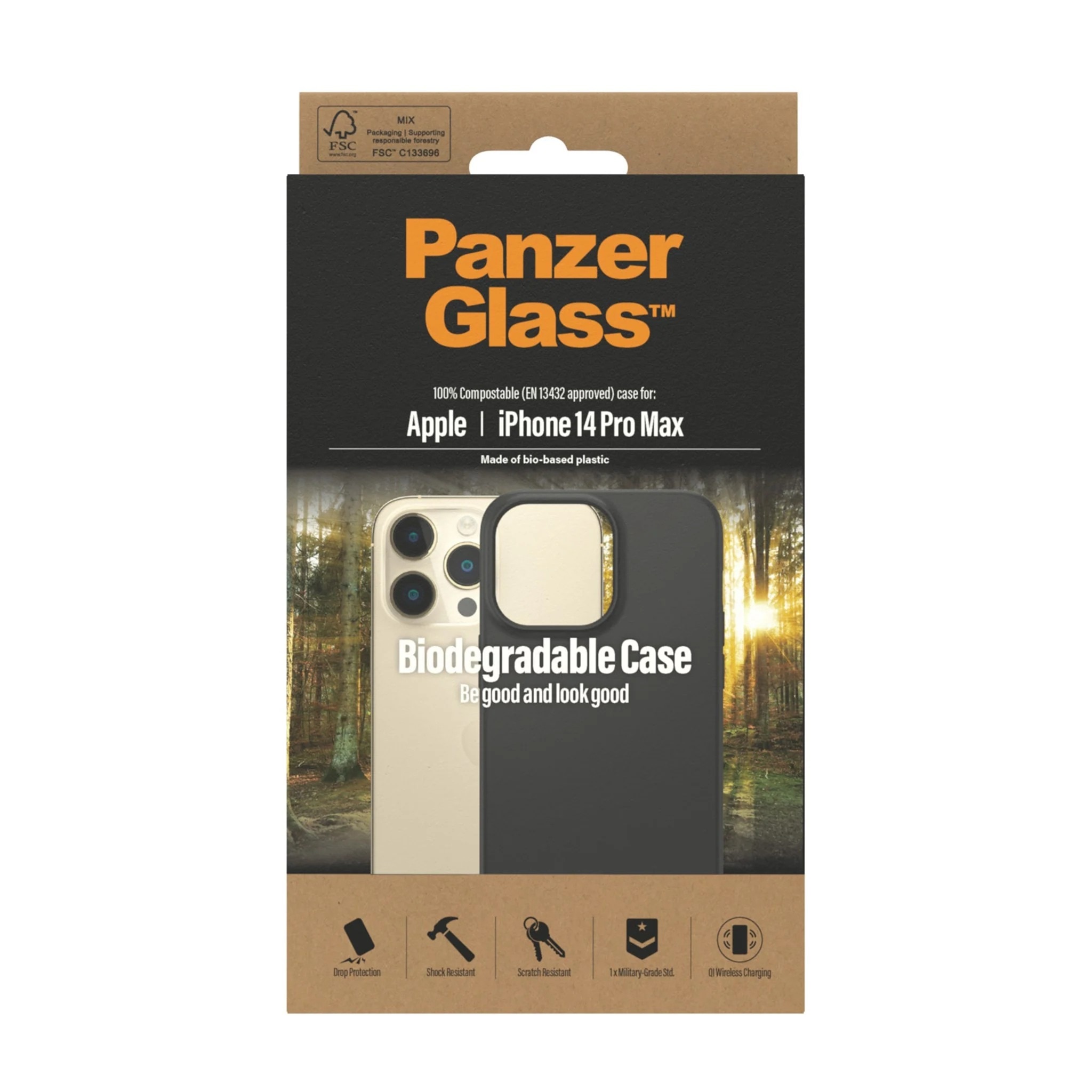 Biodegradable Coque iPhone 14 Pro Max, noir