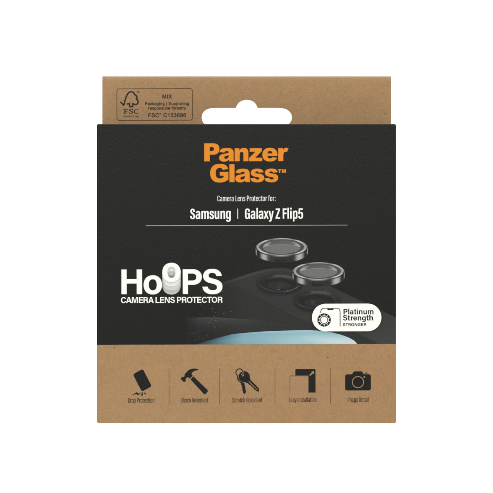 Samsung Galaxy Z Flip 5 Hoops Camera Lens Protector, Noir