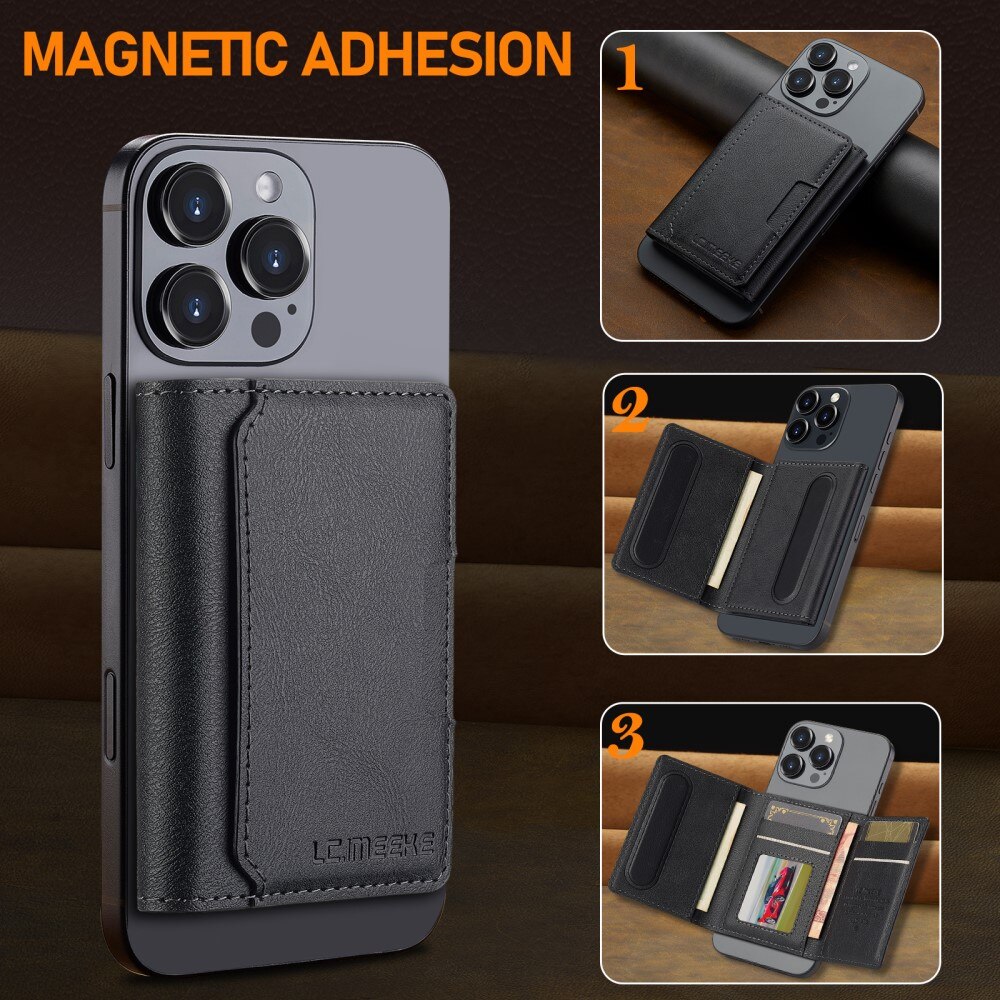 Porte-cartes MagSafe avec Support et Protection RFID, noir