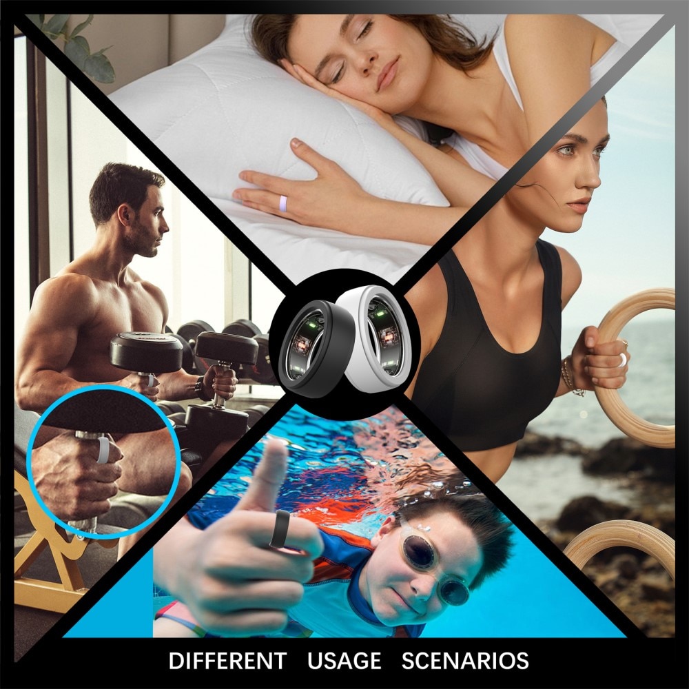 Coque en silicone Samsung Galaxy Ring taille 10-13, noir