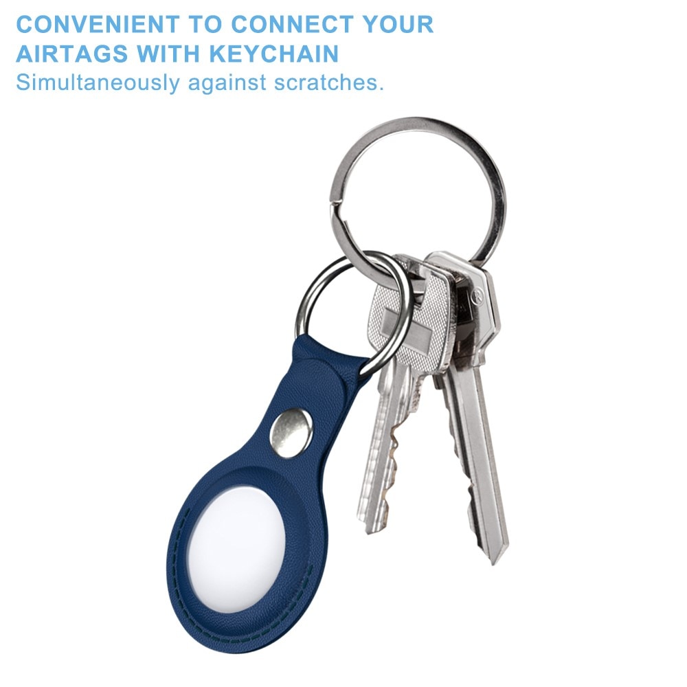 Porte-clés en cuir Apple AirTag bleu