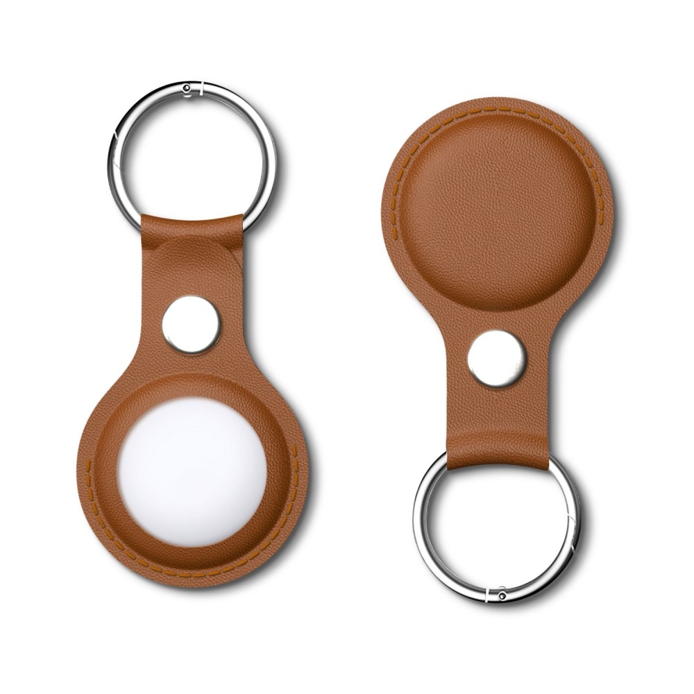 Porte-clés en cuir Apple AirTag marron