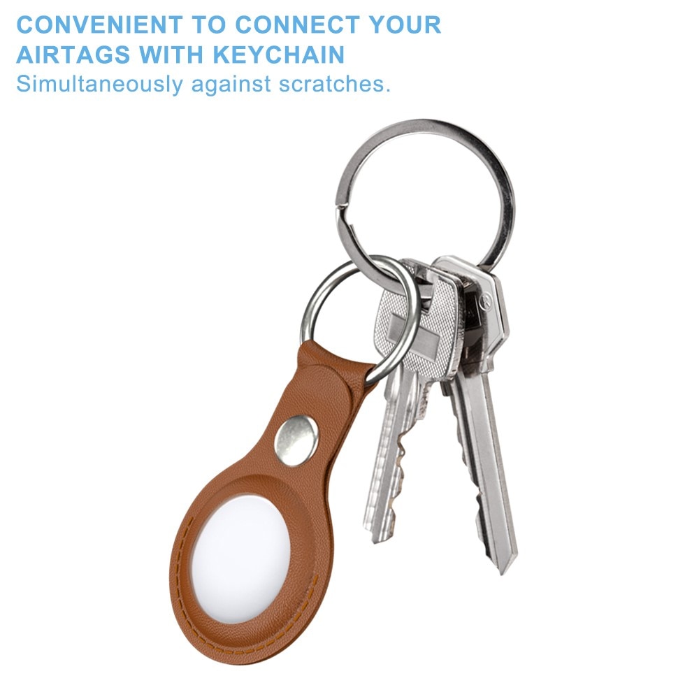 Porte-clés en cuir Apple AirTag marron