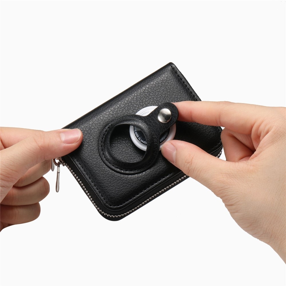 Porte-cartes et support AirTag 2 en 1 avec bloqueur RFID cuir synthétique -  Noir - Acheter sur PhoneLook