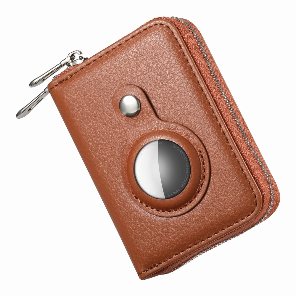 Portefeuille AirTag avec protection RFID, marron