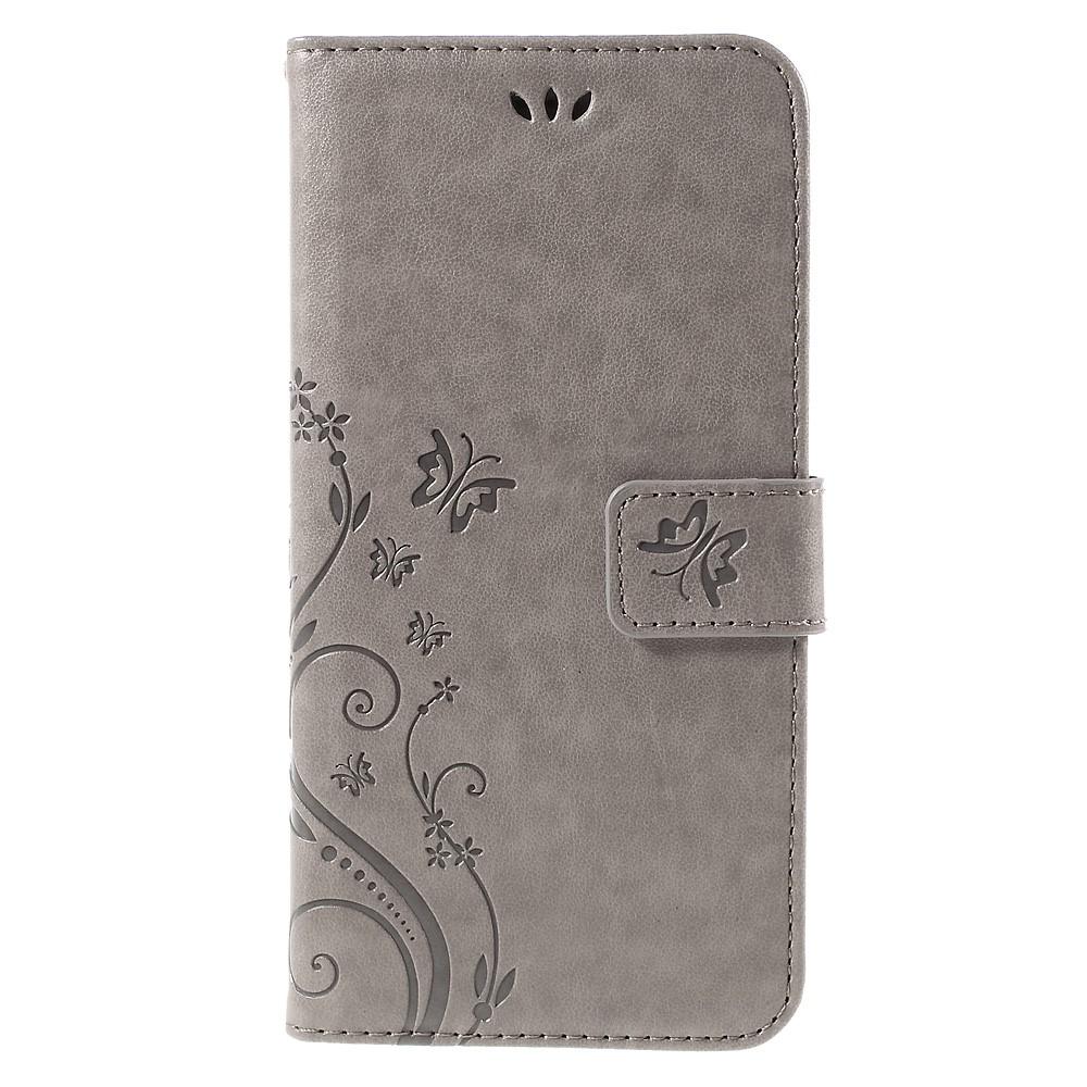 Étui en cuir à papillons pour iPhone 6/6S, Gris