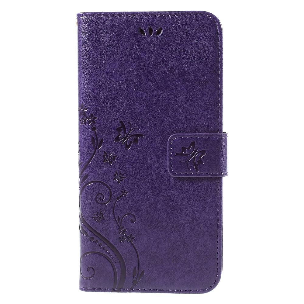 Étui en cuir à papillons pour iPhone 6/6S, Violet