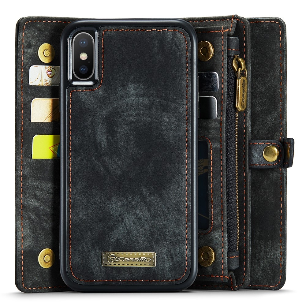 Étui portefeuille multi-cartes iPhone X/XS, Gris
