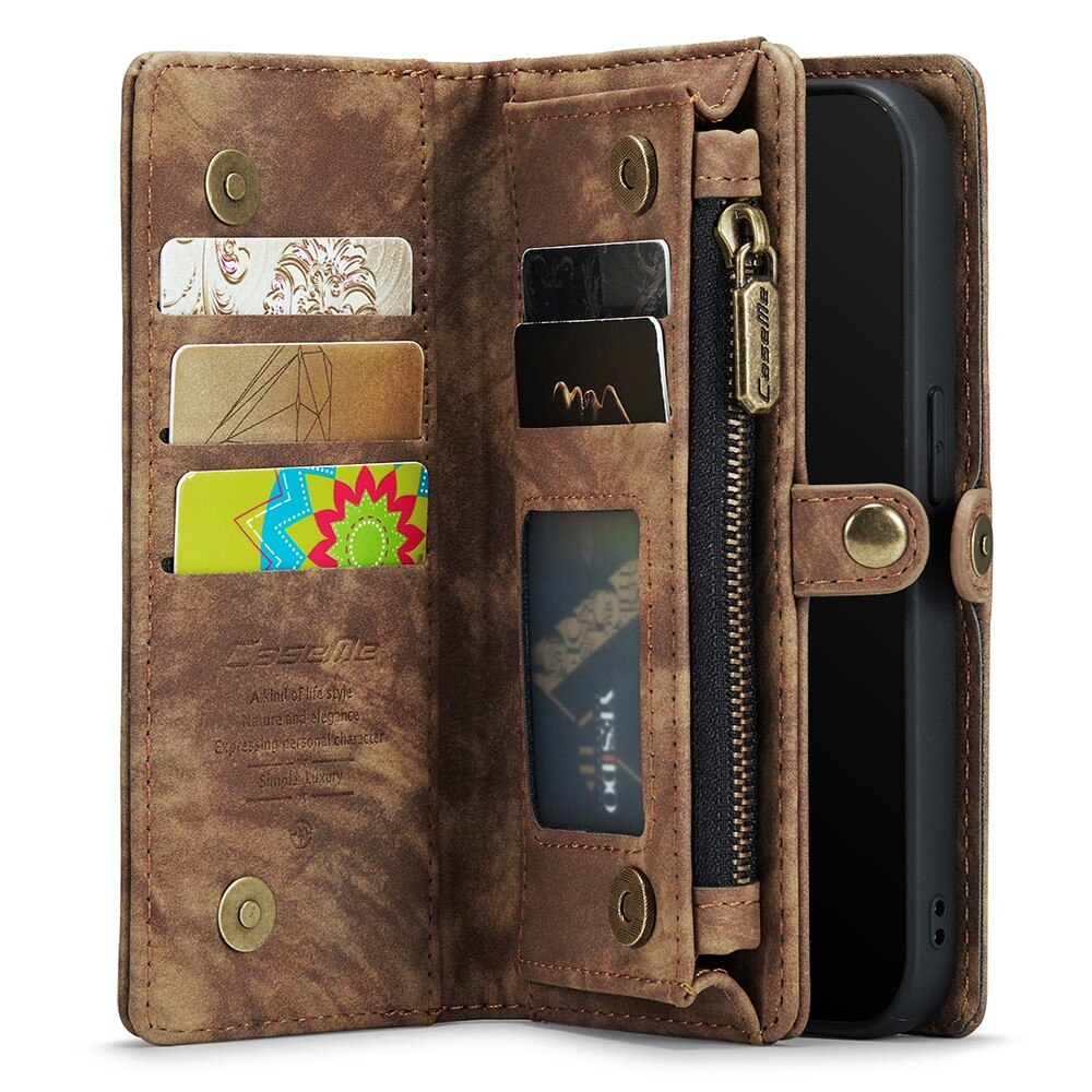 Étui portefeuille multi-cartes iPhone X/XS, Marron