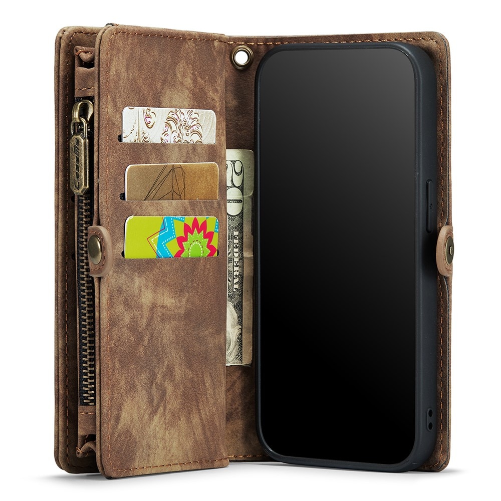 Étui portefeuille multi-cartes iPhone X/XS Marron