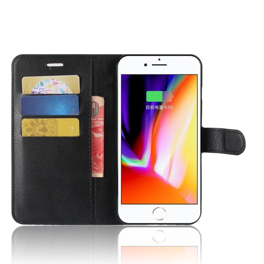 Coque portefeuille iPhone 7 Plus/iPhone 8 Plus, Noir