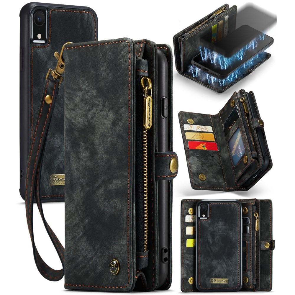 Étui portefeuille multi-cartes iPhone Xr, Gris