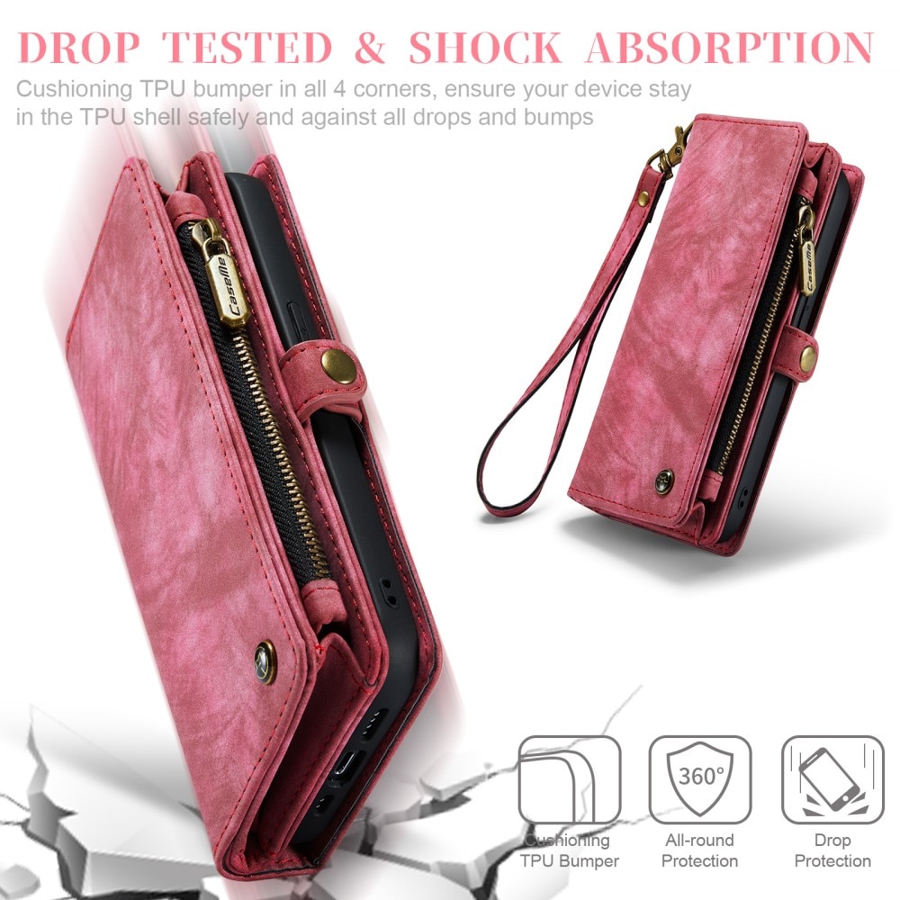 Étui portefeuille multi-cartes iPhone Xr, Rouge