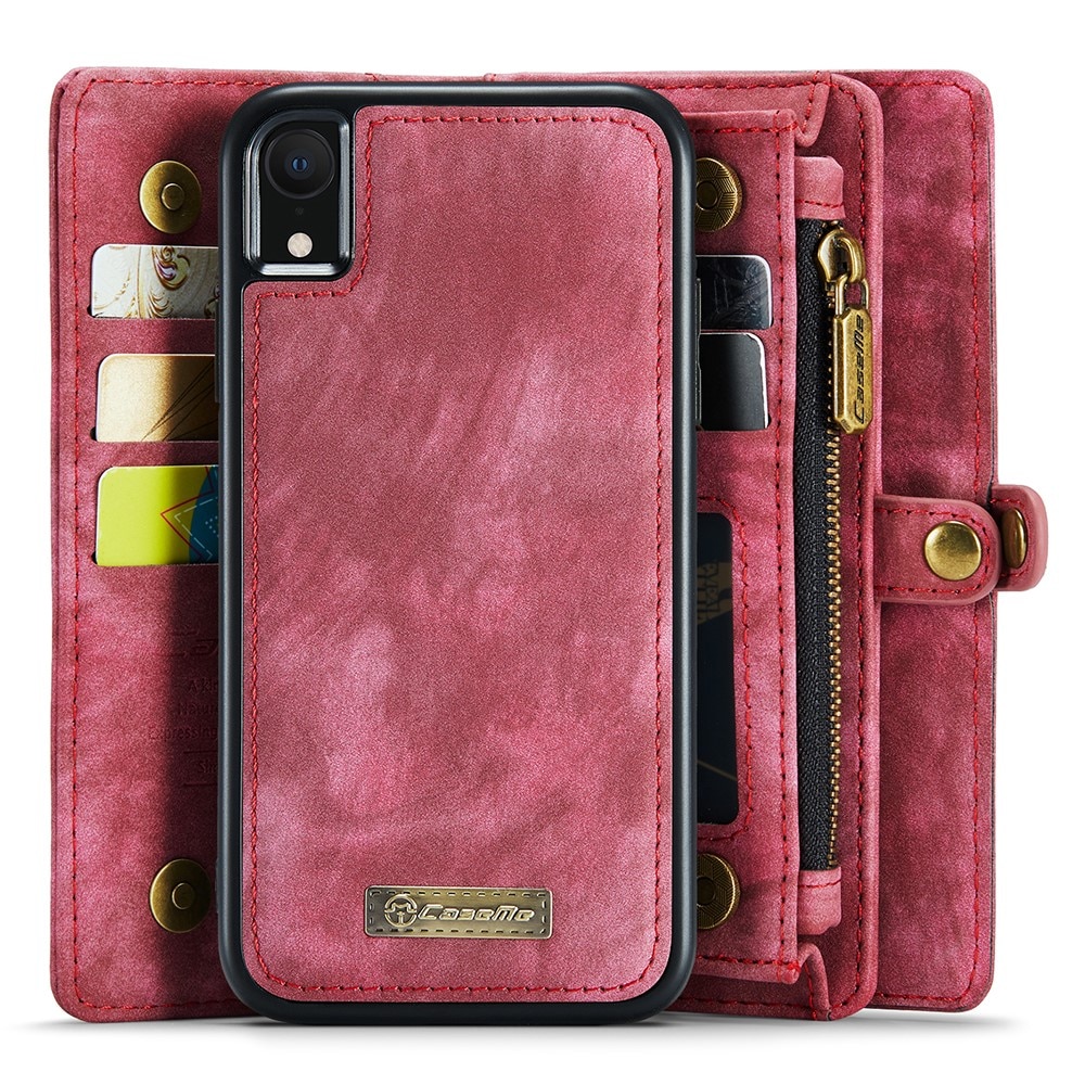 Étui portefeuille multi-cartes iPhone Xr Rouge